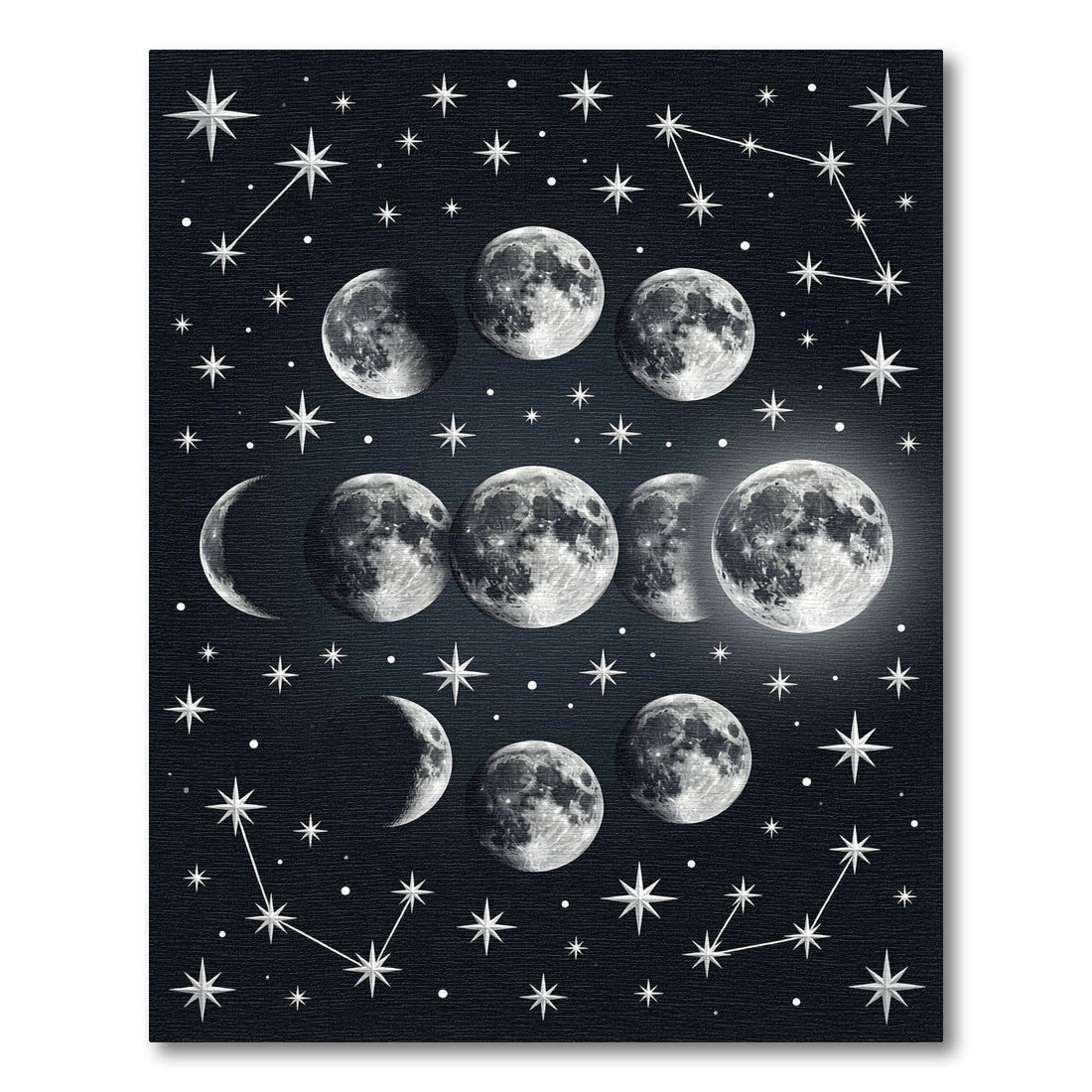 Luminous Lunar Phases Celestial Stars Rug