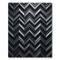 Charcoal Gray Layered Chevron Rug