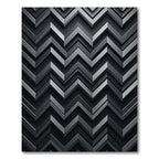 Charcoal Gray Layered Chevron Rug