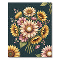 Vibrant Sunflower and Pink Blossom Bouquet Rug