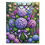 Purple Hydrangea Botanical Garden Bouquet Rug