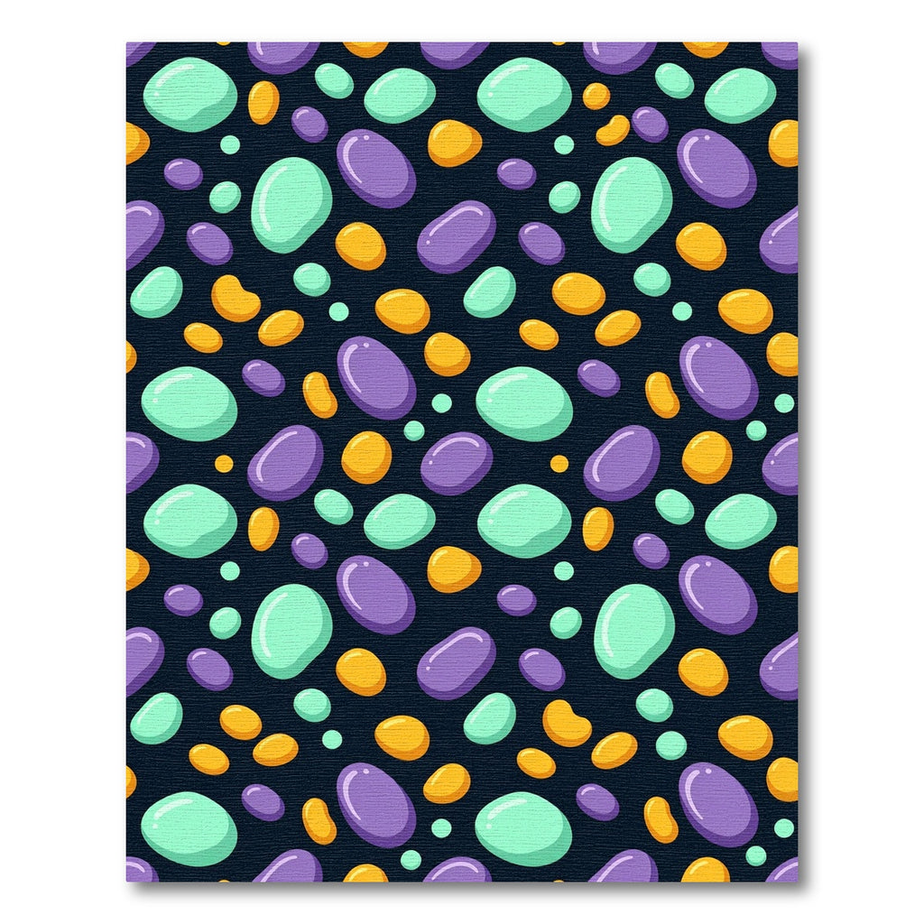 Abstract Pebble Dots in Teal Purple Rug