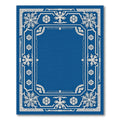 Royal Blue Snowflake Intricate Border Rug