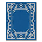 Royal Blue Snowflake Intricate Border Rug
