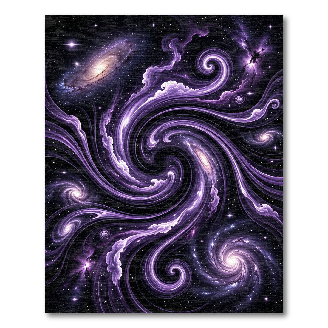 Cosmic Violet Swirling Galaxy Nebula Rug