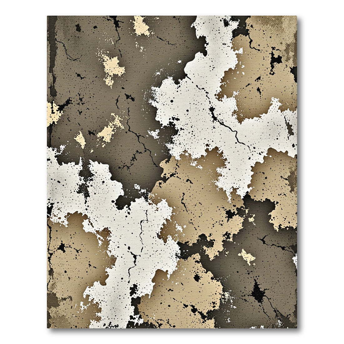 Neutral Earthy Cracked Organic Texture Rug