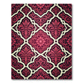 Burgundy Floral Damask Medallion Rug