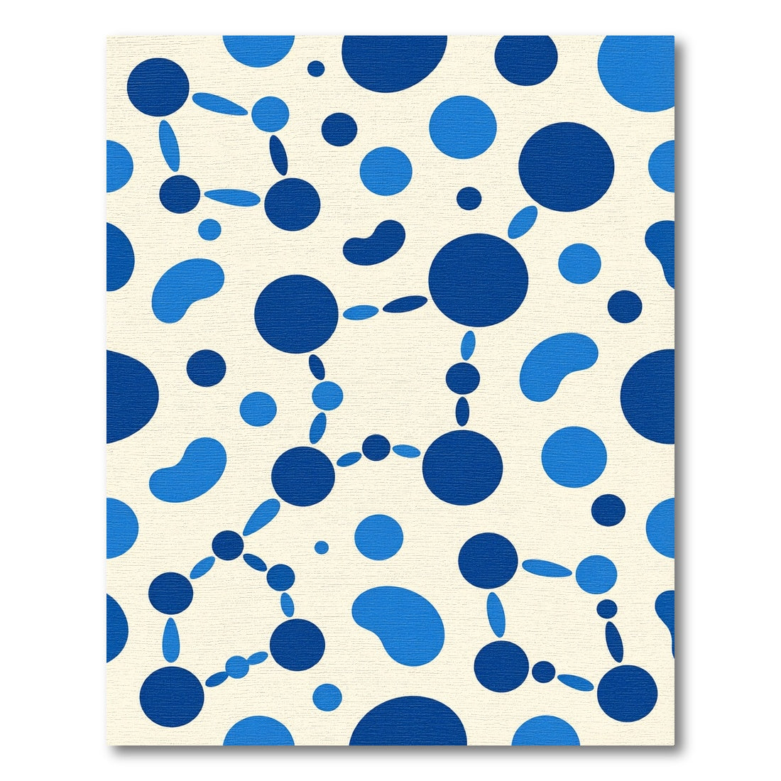 Navy Blue Connected Dots Abstract Rug