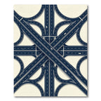Geometric Navy Highway Interchange Map Rug