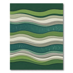 Verdant Layers Abstract Wave Rug