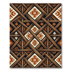 Earth Toned Geometric Lattice Weave Rug