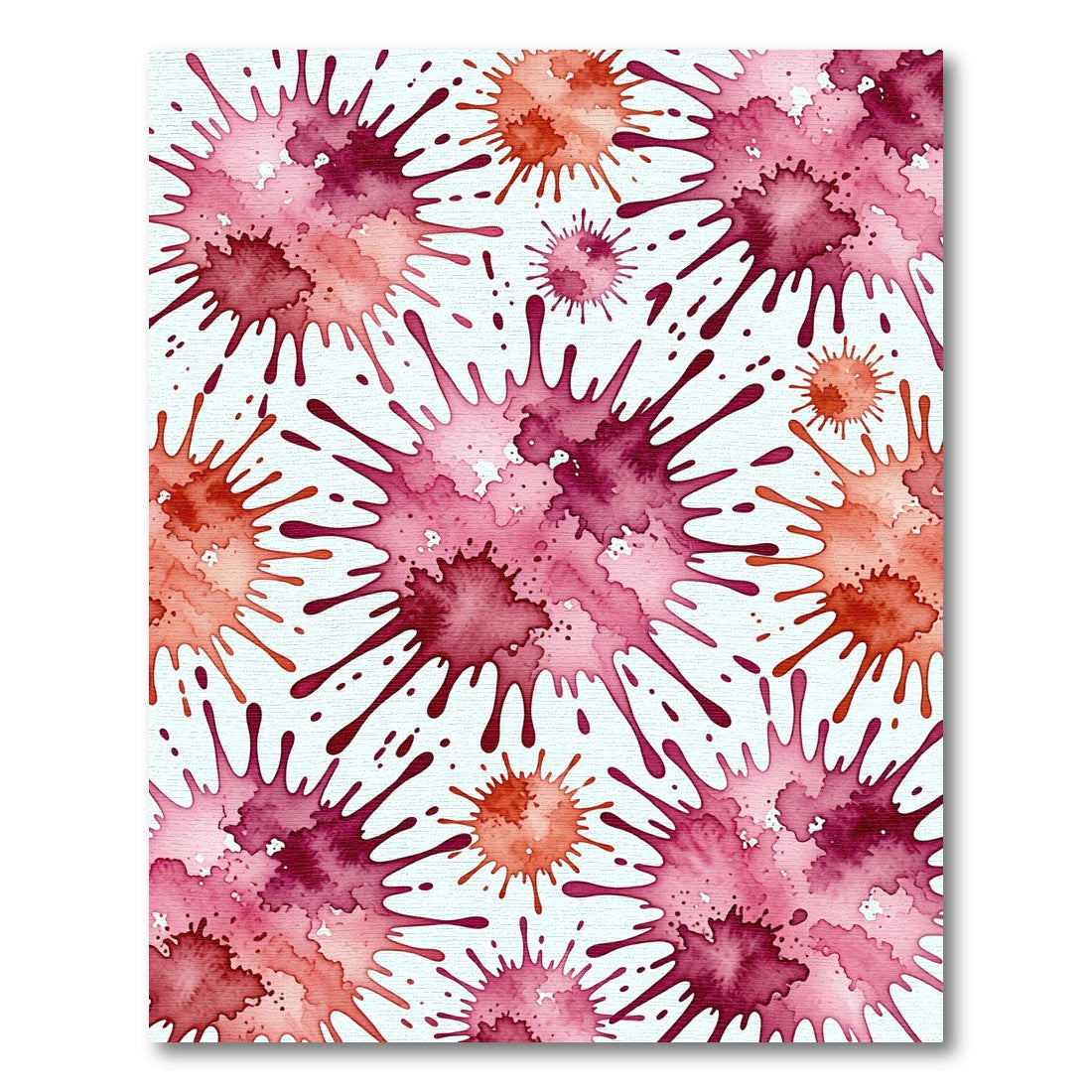 Vibrant Crimson Watercolor Ink Splatter Rug