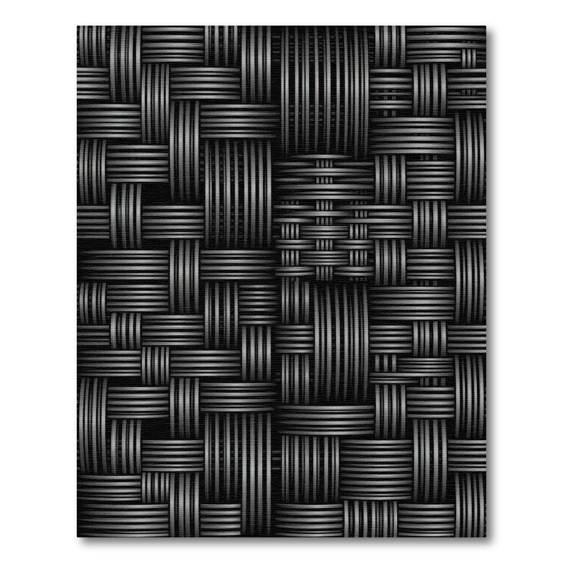 Monochrome Woven Texture Grid Rug