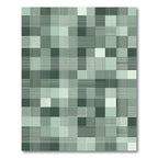 Shades of Green Plaid Grid Abstract Rug