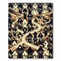 Earthy Compass Arrow Land Journey Map Rug