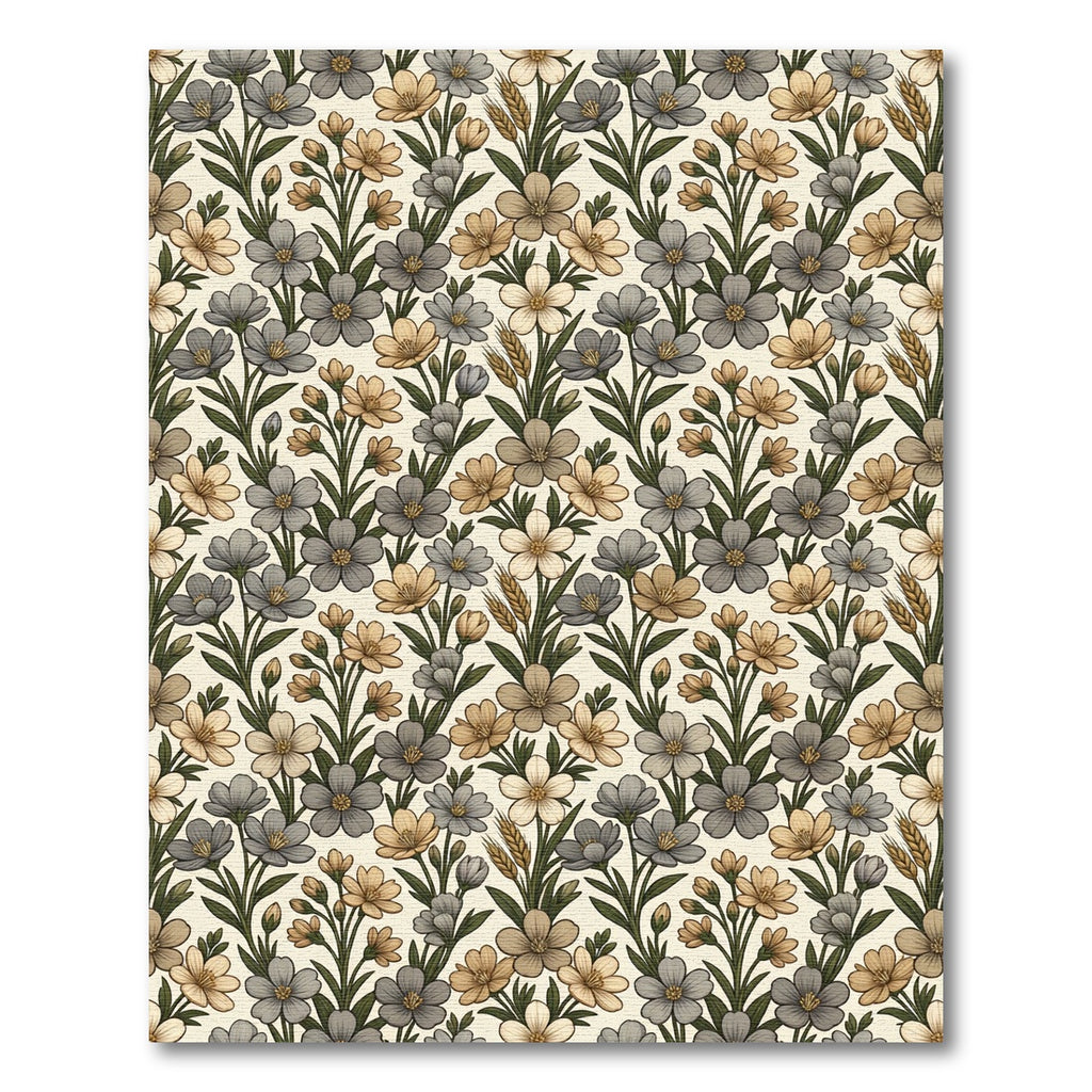 Earthy Toned Floral Arrangement Rug
