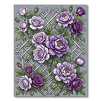 Purple Lavender Rose Lattice Arrangement Rug