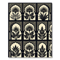 Monochromatic Botanical Archway Ink Black Cream Rug