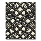 Ornate Charcoal Entwined Scrollwork Scroll Rug