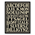 Vintage Black Letter Calligraphy Rug