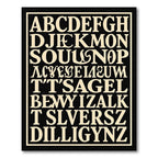 Vintage Black Letter Calligraphy Rug