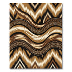 Tribal Earth Tone Ikat Wave Rug