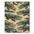 Earthy Green Alligator Reptile Texture Rug