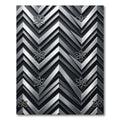 Metallic Chevron Atom Pattern Rug