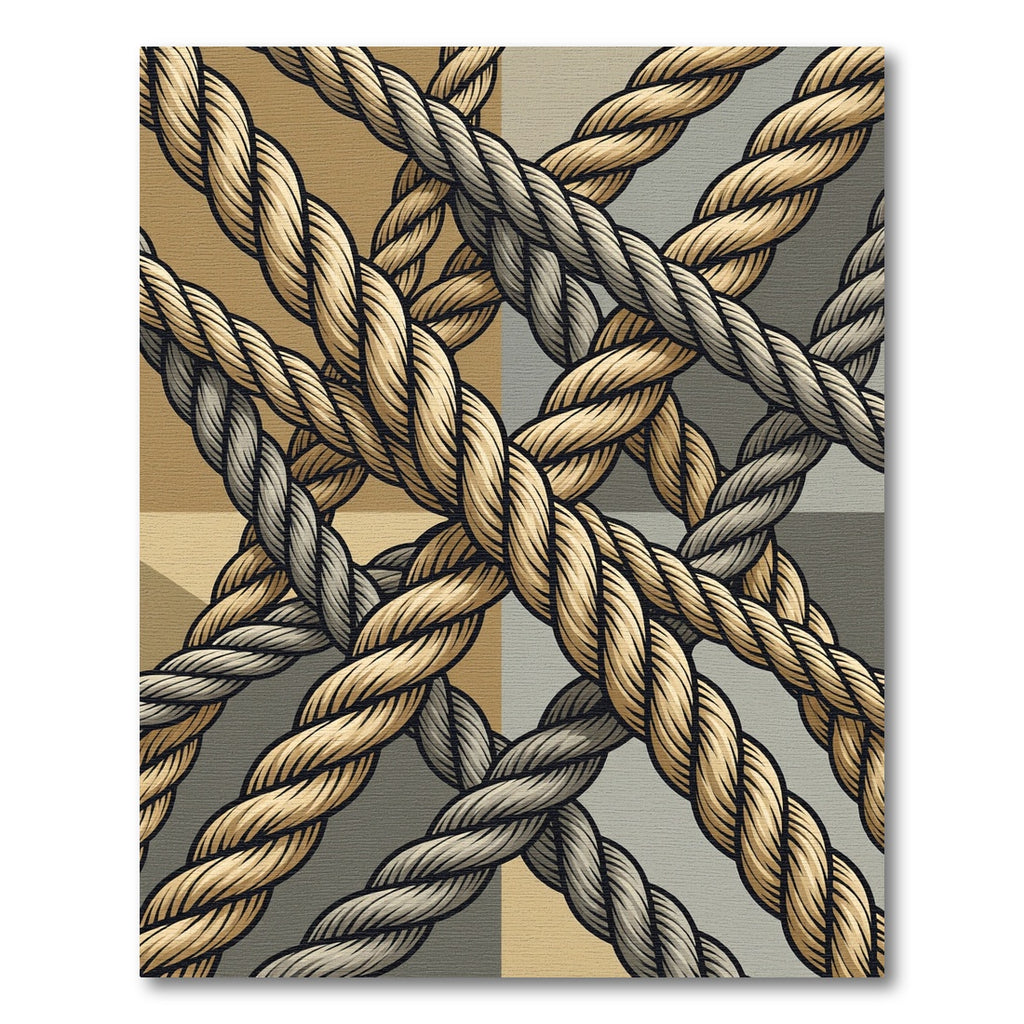 Intertwined Rope Geometric Composition Rug
