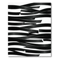 Black Wavy Ribbon Abstract Rug