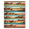 Southwestern Adobe Landscape Tiered Stripe Rug
