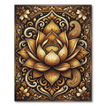 Ornate Golden Lotus Paisley Medallion Rug