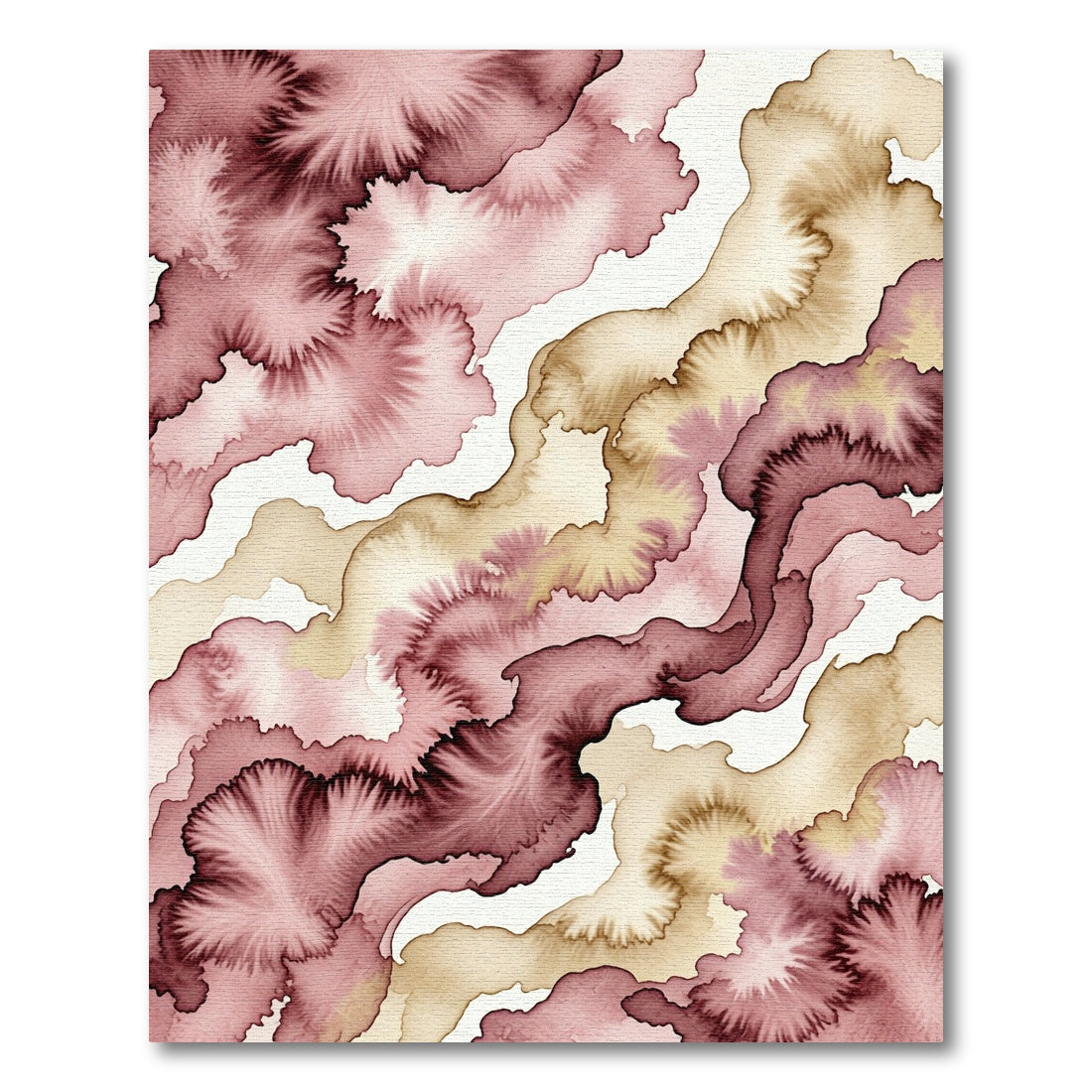 Earthy Plum Blush Watercolor Flow Rug