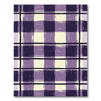 Purple Cream Brushed Plaid Check Rug