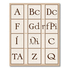 Alphabet Tiles Cream Brown Rug
