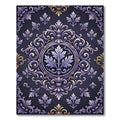 Ornate Scrollwork Lavender Gold Medallion Rug