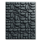 Modern Charcoal Three Dimensional Oval Rug