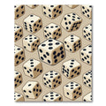 Beige Dice Isometric Cream Gaming Art Rug