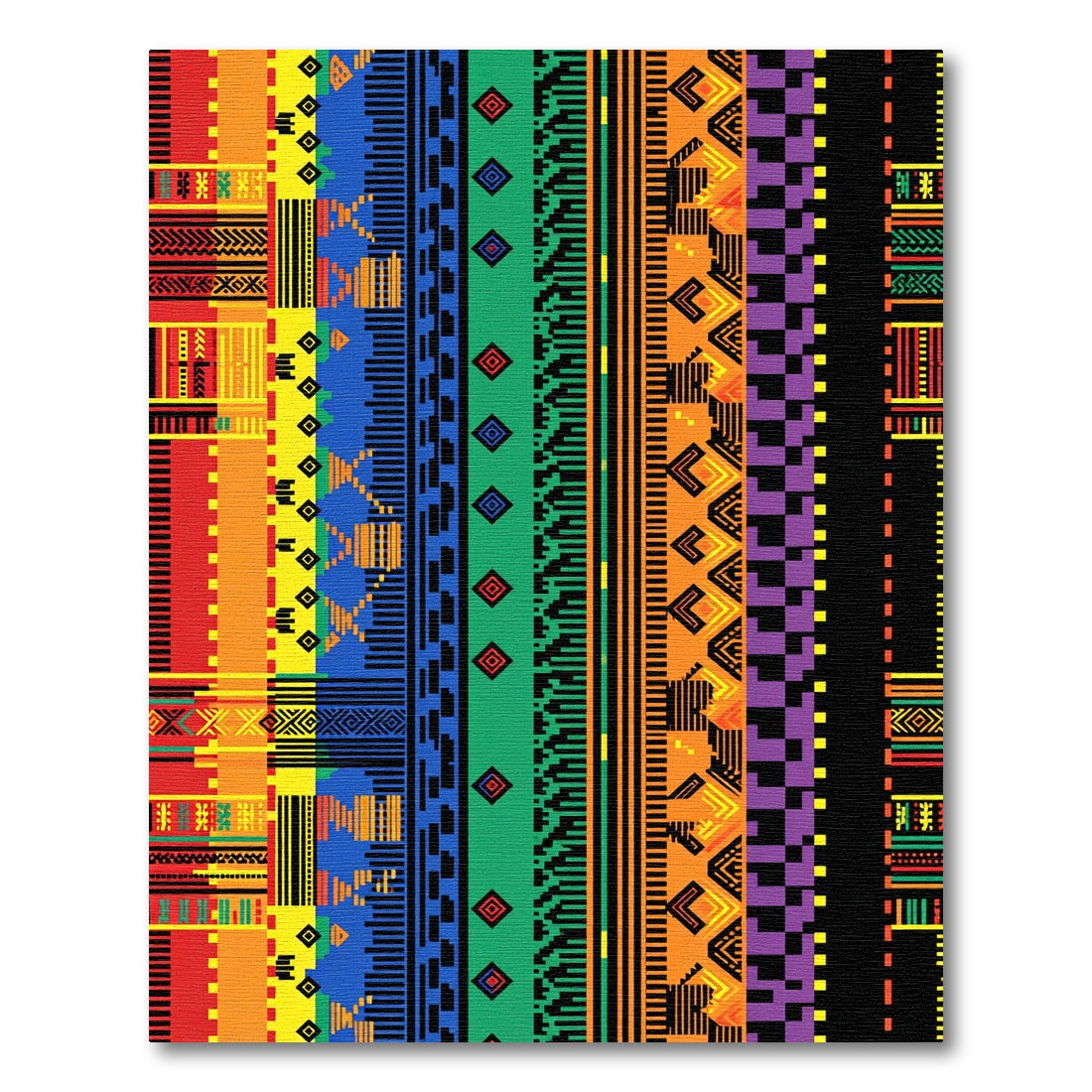 Vibrant Multi-Color Geometric Striped Abstract Rug