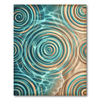 Aqua Teal Earth Tone Round Swirls Rug