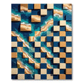 Abstract Coastal Tiled Ocean Shore Rug