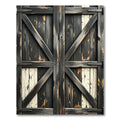 Distressed Wood Grain X Brace Rug