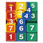 Vibrant Multi Colored Geometric Number Block Rug