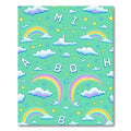 Whimsical Rainbow Clouds Stars Alphabet Rug