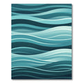 Deep Teal Abstract Wave Rug