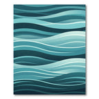 Deep Teal Abstract Wave Rug