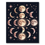 Celestial Moon Phases And Stars Rug
