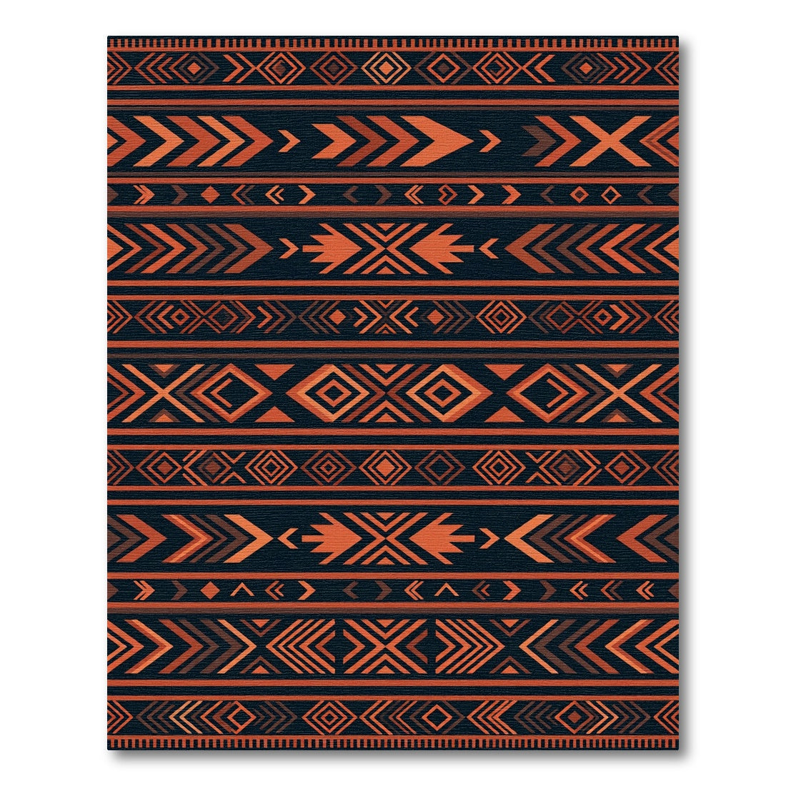 Bold Terracotta Geometric Aztec Inspired Rug