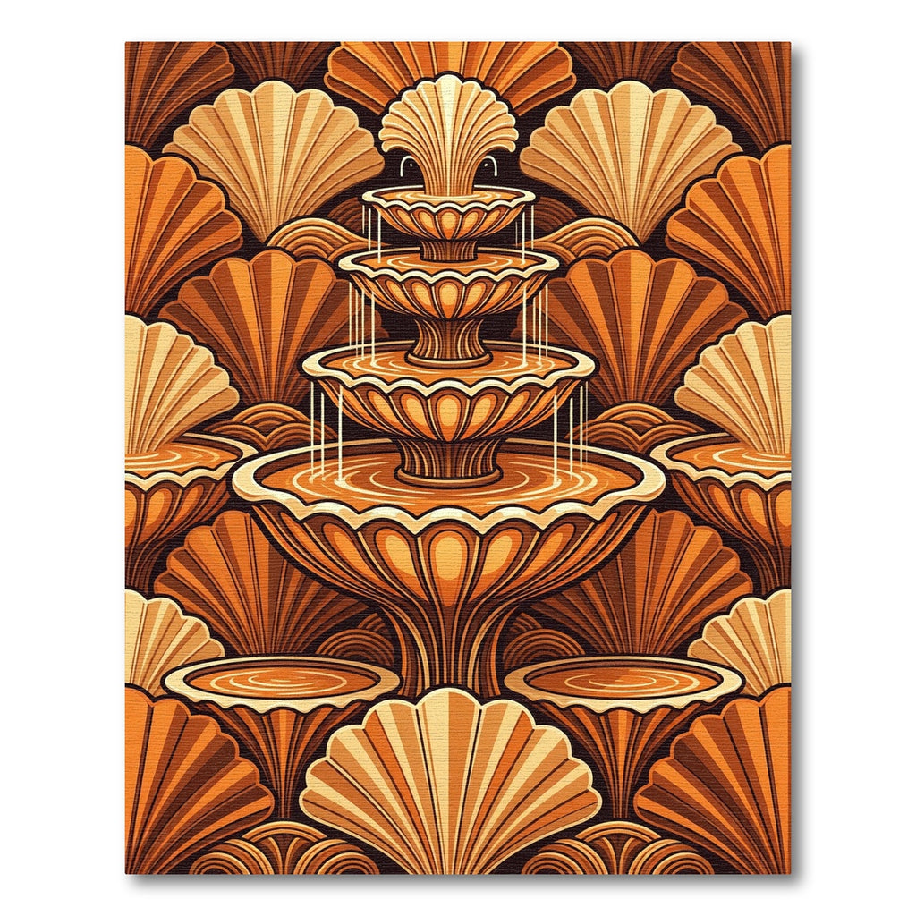 Orange Fountain Shell Geometric Rug