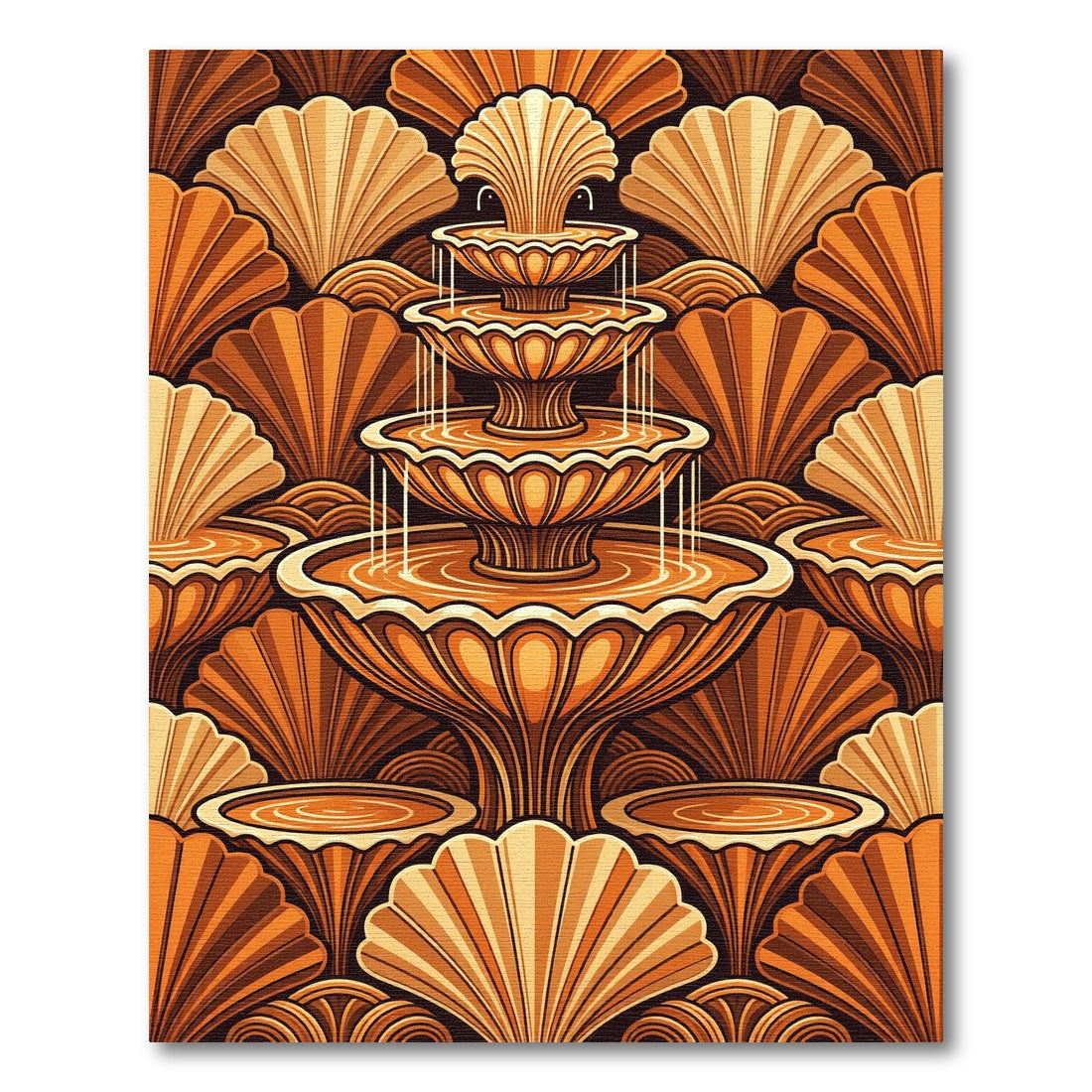 Orange Fountain Shell Geometric Rug